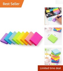 Brightly Colored 1.5×2 inch Sticky Notes – 800 Sheets of Self-Stick Pads