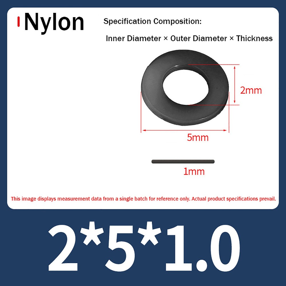 M2,M3,M4,M5,M6,M8,M10,M12-M24 PLASTIC WASHER NYLON METRIC FLAT Washers Black