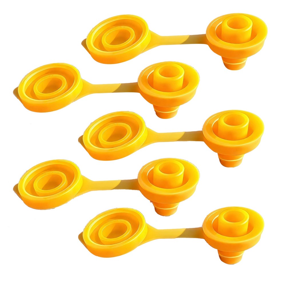 5 Pack Yellow Plastic Gas Can Vent Caps For Fuel Container Leak-Proof Seal