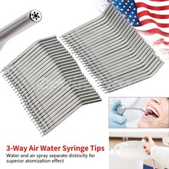 Dental 3 Way Air Water Syringe 2 Nozzles Triple Way Spray Handpiece USA