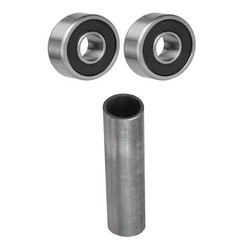 Pair 6301 Bearings ID 15x37mm +15×82 mm Rear Wheel Axle Sleeve Chrome Steel