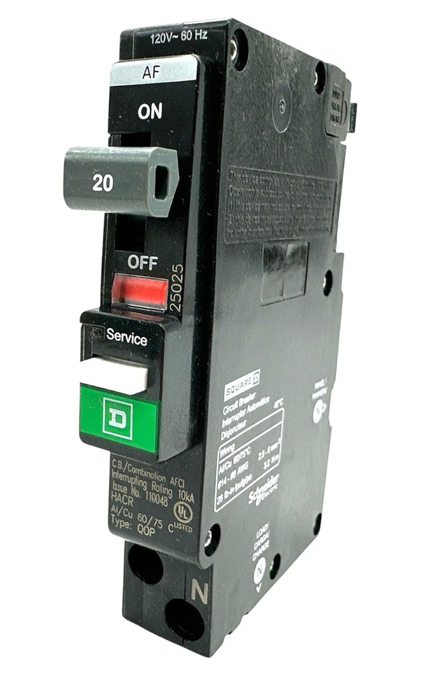 QO120PAF (New Version of QO120PCAFI) Circuit Breaker, QO, 20 AMPS, 1 Pole, 120VA