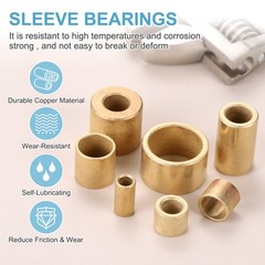 10mm Bore x 14mm OD x 12mm Length Sleeve Bearings Gold Tone 4 Pack