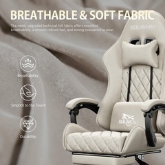 Gaming Chair with Footrest & Lumbar Massager, Ergonomic Office Recliner Chair
