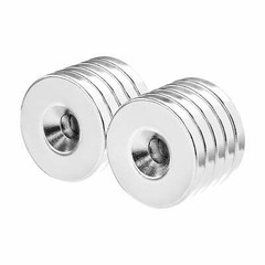 7/8 x 1/8 Inch Neodymium Rare Earth Countersunk Ring Magnets N52 (10 Pack)