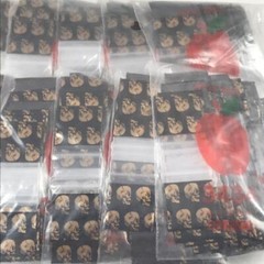 1,000 APPLE BRAND GOLD BLACK SKULL BAGGIES 3434 2mil ZIP LOCK 1000 3/4″x3/4″ bag