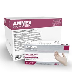 AMMEX White Latex Disposable Exam/Medical Gloves 4 Mil, Powder Free