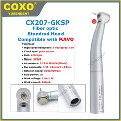 COXO Dental Handpiece Fiber Optic High Speed Turbine LED 6 Pin Coupling Fit KAVO