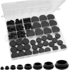125PCS Rubber Plugs for Round Holes, Premium Black Rubber Hole Plugs, Various…