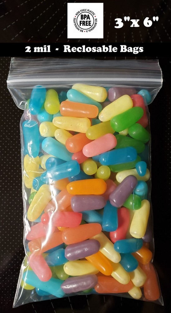 3″ x 6″ Clear Zip Seal Plastic Bags 2Mil Jewelry Pill Zipper Top Lock Baggies