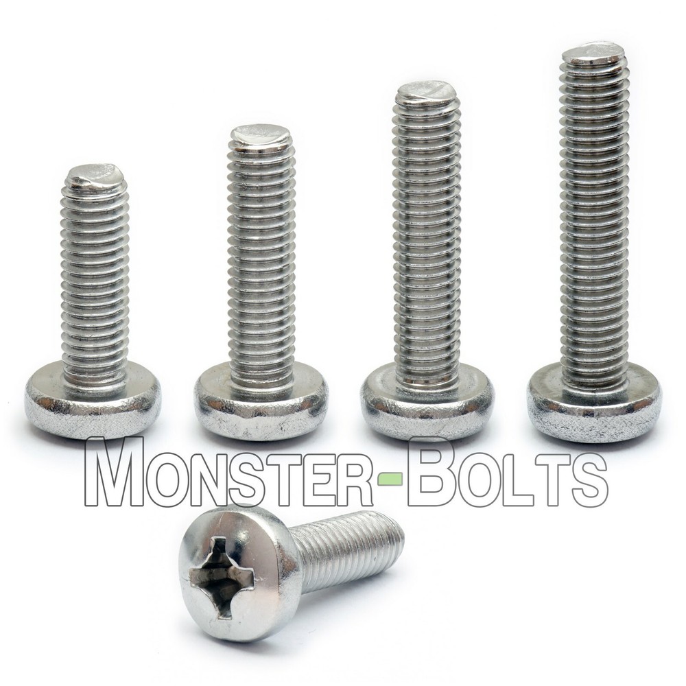#10-24 Phillips Pan Head Machine Screws, 18-8 A2 Stainless Steel US SAE Coarse