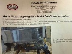 CMA Dish Machines 13476.02 Tempering Kit, Drain Water, 180 Upright RETAIL $650