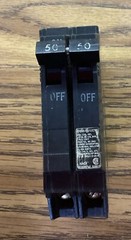 Used General Electric THQP250 GE Plug-In 50-Amp 2-Pole 120/240 Circuit Breaker