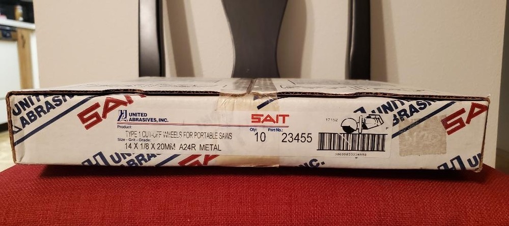 10 Pack United Abrasives SAIT 23455 14X1/8X20mm A24R Portable Saw Cut-Off Wheel
