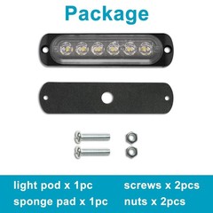 12V 24V LED White Light Thin 6LEDs Waterproof for UTV Truck RV Dome, Step, Un…