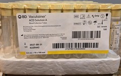 10mL Yellow Top Tubes box of 100 364606