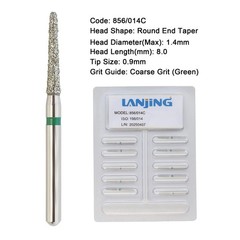 Dental Diamond Burs FG Round End Taper High Speed Super Coarse Fine Grit 856