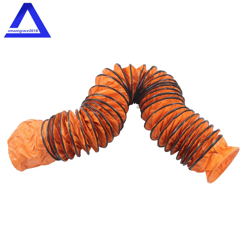 12″ × 25FT PVC Flexible Duct Hose for Ventilator Blower Fan w/ Rope & D-Ring