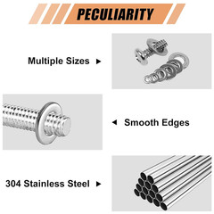 900Pcs Stainless Steel Flat Washers Assorted M2 M12 Screw Bolt Washer Set Case