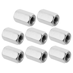 PATIKIL 1/4″-20 UNC 304 Stainless Steel Hex Coupling Nuts, 8Pcs 0.6″ Length F…