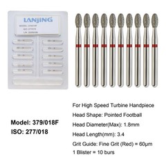 Dental Diamond Burs Football Bur FG Fine Coarse High Speed Friction Grip 368 379