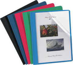 Oxford Clear Front Report Covers, Assorted Colors, Letter Size, 25 per Box