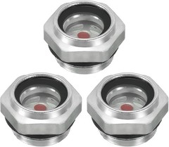 PATIKIL Air Compressor Oil Sight Glass, 3 Pack M20x1.5 Male M20x1.5, Silver