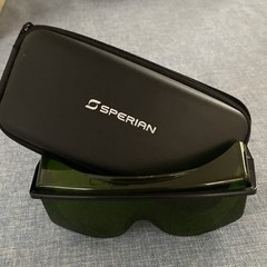 Sperian Laser Protection Green Lens Frameless Safety Glasses w/ Case Cloth
