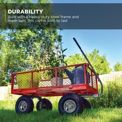 Gorilla Carts Steel Utility Cart Garden Beach Wagon, 800 Pound Capacity, Gray