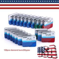20Packs AZDENT Dental FG Diamond Burs For High Speed Handpiece Medium FG 1.6mm