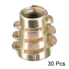 uxcell Furniture Threaded Insert Nuts Zinc Alloy Hex-Flush M5 M5x10mm, zinc