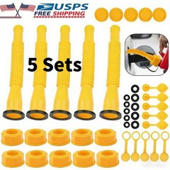 5x Gas Can Spout Nozzle Vent Kit Replacement For Old Style Caps Plastic Gas Cans