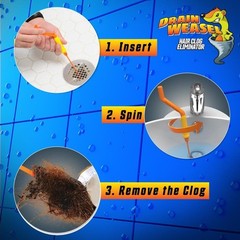 Drain Weasel Refill for Drain Cleaning Tool 3-Pack Kitchen Bathroom