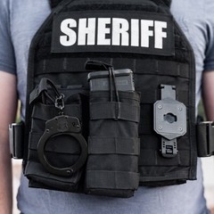 Police Magnum Black Steel Heavy Duty Handcuffs-Law enforcement security gear