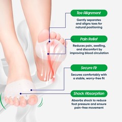 Hyggear Silicone Toe Separators (Left & Right Pair), One Size, White