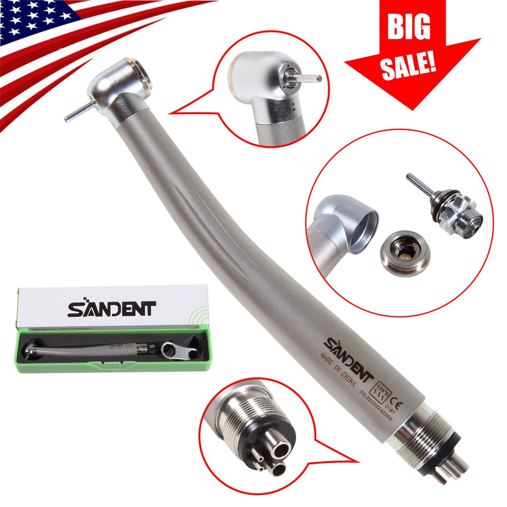1-10Pcs USA Dental High Speed Handpiece Turbine 4 Hole Push Button STNABM