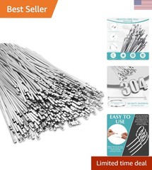 Self Locking 304 Stainless Steel Zip Ties, 500 Pcs – 5.9 Inch for Heavy Duty Use