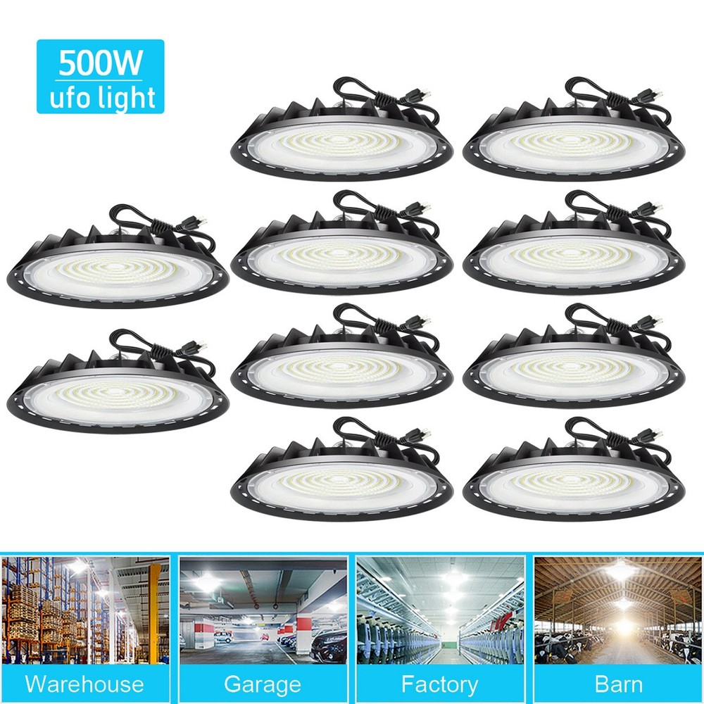 10Pcs 500W UFO Led High Bay Light Industrial Garage Commercial Gym Shop Light
