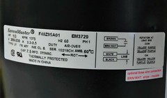 Air Conditioner Condenser Fan Motor 1/3 HP 230 Volts 1075 RPM EM-3729