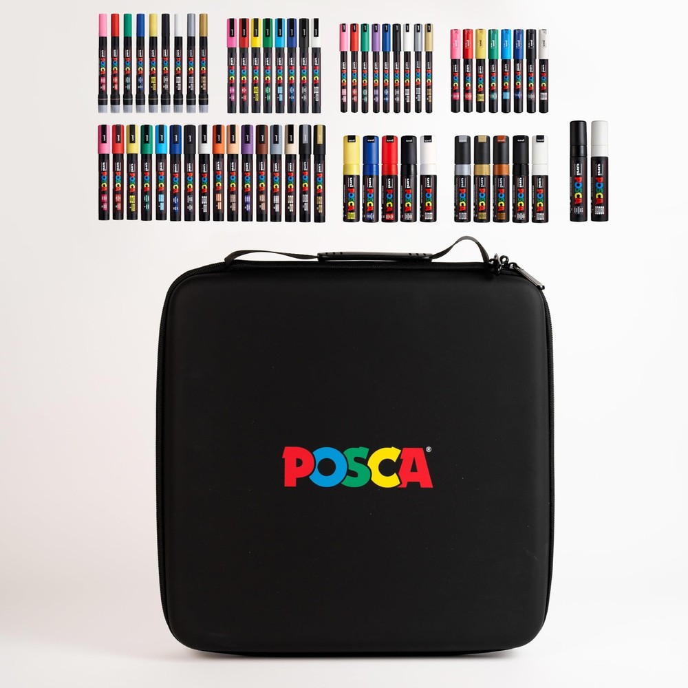 Posca Exclusive Acrylic Paint Markers Gift 1 Count (Pack of 62), Multicolor