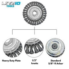 LINE10 Tools 4pk 4-Inch Knotted Circular Wire Wheel Brush for Angle Grinder,…