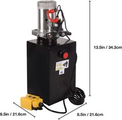 Hydraulic Pump 15 Quart 3.9 Gallon Single Acting Metal Reservoir Dump Trailer