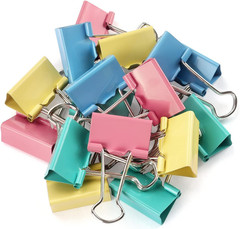 24 Pack Large Binder Clips 1.6 Inches Assorted Colors | Paper Clamps