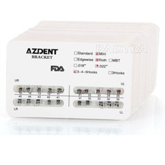 500X AZDENT Dental Orthodontic Bracket Braces Mini Roth Slot.022 Hooks 3-4-5