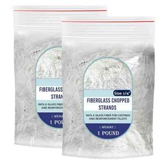 Chopped Fiberglass Strands – 1/4″ Fiber Glass -2 Pounds (2 Packs of 1 Pound)