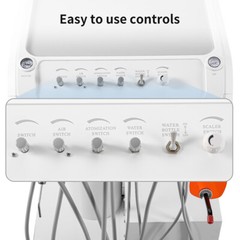 Dental Portable Delivery Unit System Suction Air Compressor Cart Motor 4 Hole