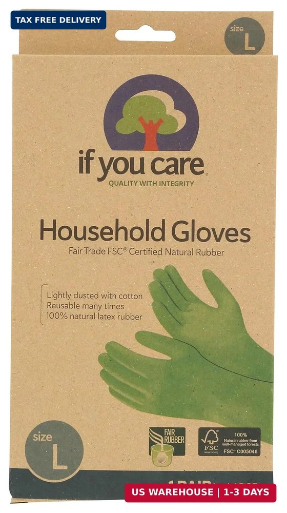 If You Care Latex Gloves, Large – 1 Pair (Pack of 1) – For Gardening, Dishwashin