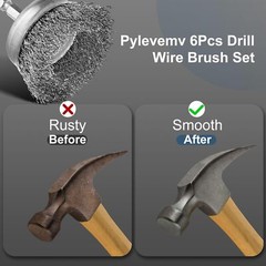6 Pcs Professional Wire Wheel Carbon Steel Wire Brush for Drill 1/4 In Hex Shank