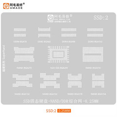 AMAOE BGA Reballing Stencil SSD 2 BGA78 BGA82 BGA96 BGA102 BGA272 BGA291 BGA316