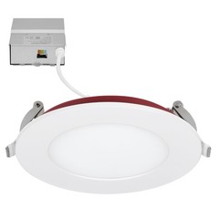 Maxxima 4 in. 2 Hour Fire Rated Ultra Thin LED Downlight, Slim 4 Inch, White